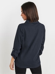 PixieGirl Petite Blue 100% Cotton Turn Back Cuff Shirt - Image 3 of 5