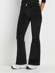 PixieGirl Petite Black Corduroy Kick Flare Trousers - Image 2 of 4