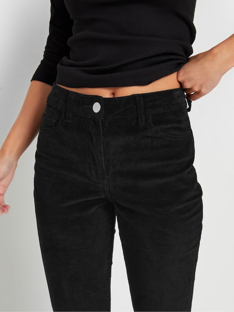 PixieGirl Petite Black Corduroy Kick Flare Trousers - Image 4 of 4