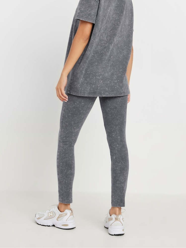 PixieGirl Petite Grey Acid Wash Leggings - Image 3 of 5