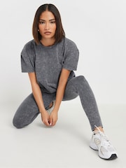 PixieGirl Petite Grey Acid Wash Leggings - Image 4 of 5