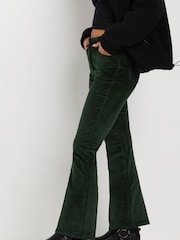 PixieGirl Petite Green Corduroy Kick Flare Trousers - Image 2 of 5