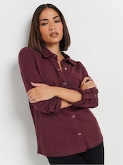 PixieGirl Petite Red 100% Cotton Turn Back Cuff Shirt - Image 1 of 5