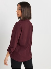 PixieGirl Petite Red 100% Cotton Turn Back Cuff Shirt - Image 3 of 5