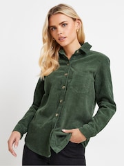 PixieGirl Petite Green 100% Cotton Corduroy Shirt - Image 1 of 5