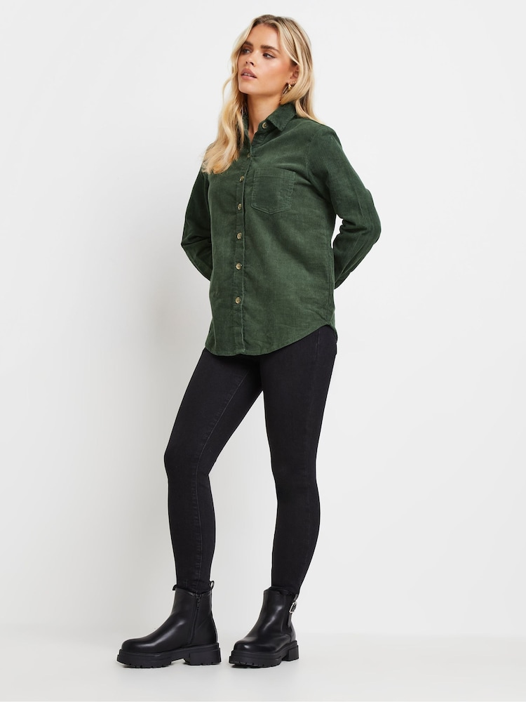 PixieGirl Petite Green 100% Cotton Corduroy Shirt - Image 2 of 5