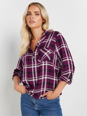 PixieGirl Petite Red Boyfriend Check Shirt - Image 1 of 5