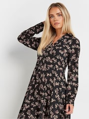 PixieGirl Petite Black Ditsy Hanky Hem Maxi Dress - Image 4 of 5