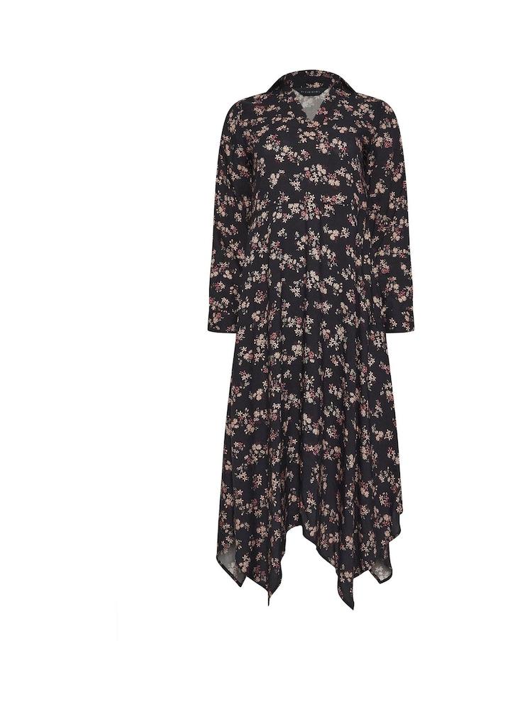 PixieGirl Petite Black Ditsy Hanky Hem Maxi Dress - Image 5 of 5