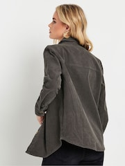 PixieGirl Petite Grey 100% Cotton Corduroy Shirt - Image 3 of 5