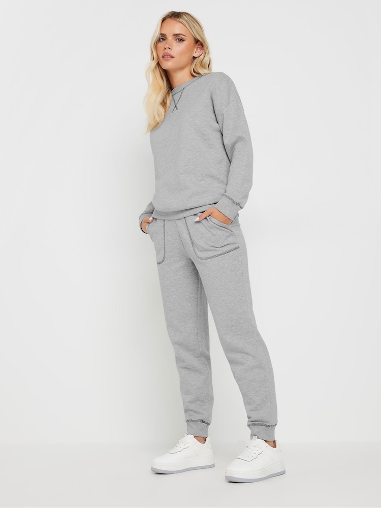 PixieGirl Petite Grey Contrast Stitch Sweatshirt - Image 2 of 5