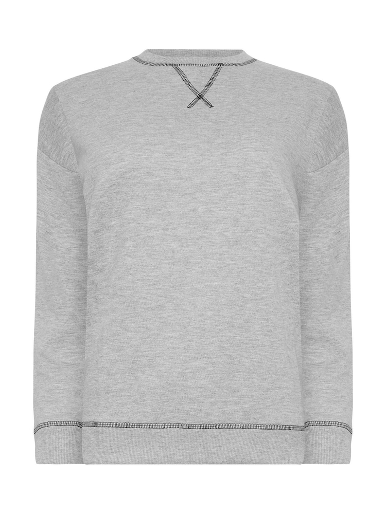PixieGirl Petite Grey Contrast Stitch Sweatshirt - Image 5 of 5