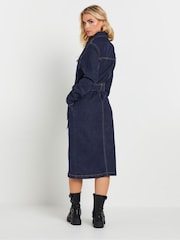 PixieGirl Petite Blue Button Through Belted Dress - Image 3 of 5