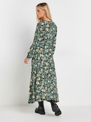 PixieGirl Petite Green Vintage Floral Midi Dress - Image 3 of 5