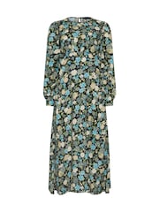 PixieGirl Petite Green Vintage Floral Midi Dress - Image 5 of 5