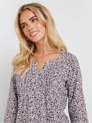 أرجواني - M&Co Petite 3/4 Sleeve 100% Cotton Top - صورة 4 من 5