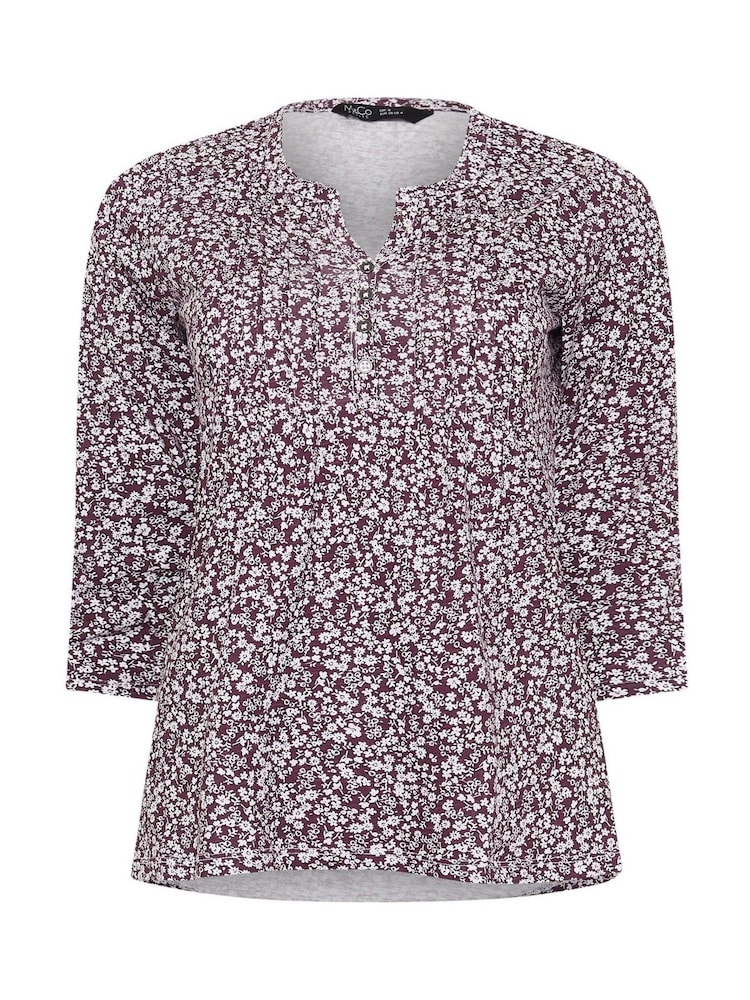 Lila - M&Co Petite 3/4 Sleeve 100% Cotton Top - Bild 5 von 5 Lila - M&Co Petite 3/4 Sleeve 100% Cotton Top - Bild 5 von 5