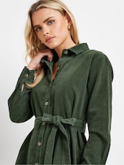PixieGirl Petite Green Corduroy Shirt Dress - Image 4 of 5