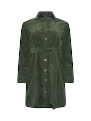PixieGirl Petite Green Corduroy Shirt Dress - Image 5 of 5