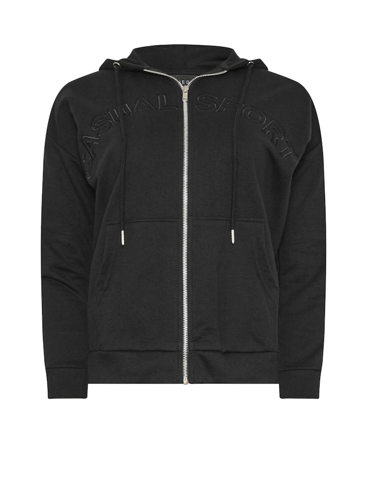 PixieGirl Petite Black Black Casual Sport Zip Up Hoodie - Image 6 of 6