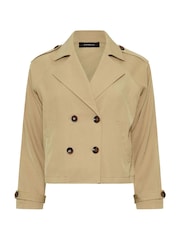 PixieGirl Petite Natural Cropped Trench Coat - Image 6 of 6