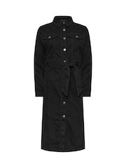 PixieGirl Petite Black Button Through Belted Dress - Image 5 of 5