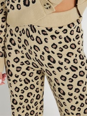 PixieGirl Petite Natural Leopard Print Wide Leg Trousers - Image 4 of 4