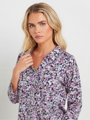 M&Co Pink Petite Floral Collared 100% Cotton Shirt - Image 4 of 5