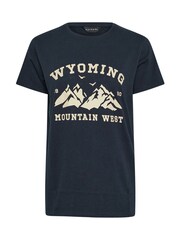 PixieGirl Petite Blue 100% Cotton Wyoming Short Sleeve T-Shirt - Image 5 of 5