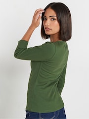 PixieGirl Petite Green Long Sleeve Henley Top - Image 3 of 5