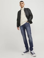 JACK & JONES Blue Liam Skinny Fit Jeans - Image 3 of 5