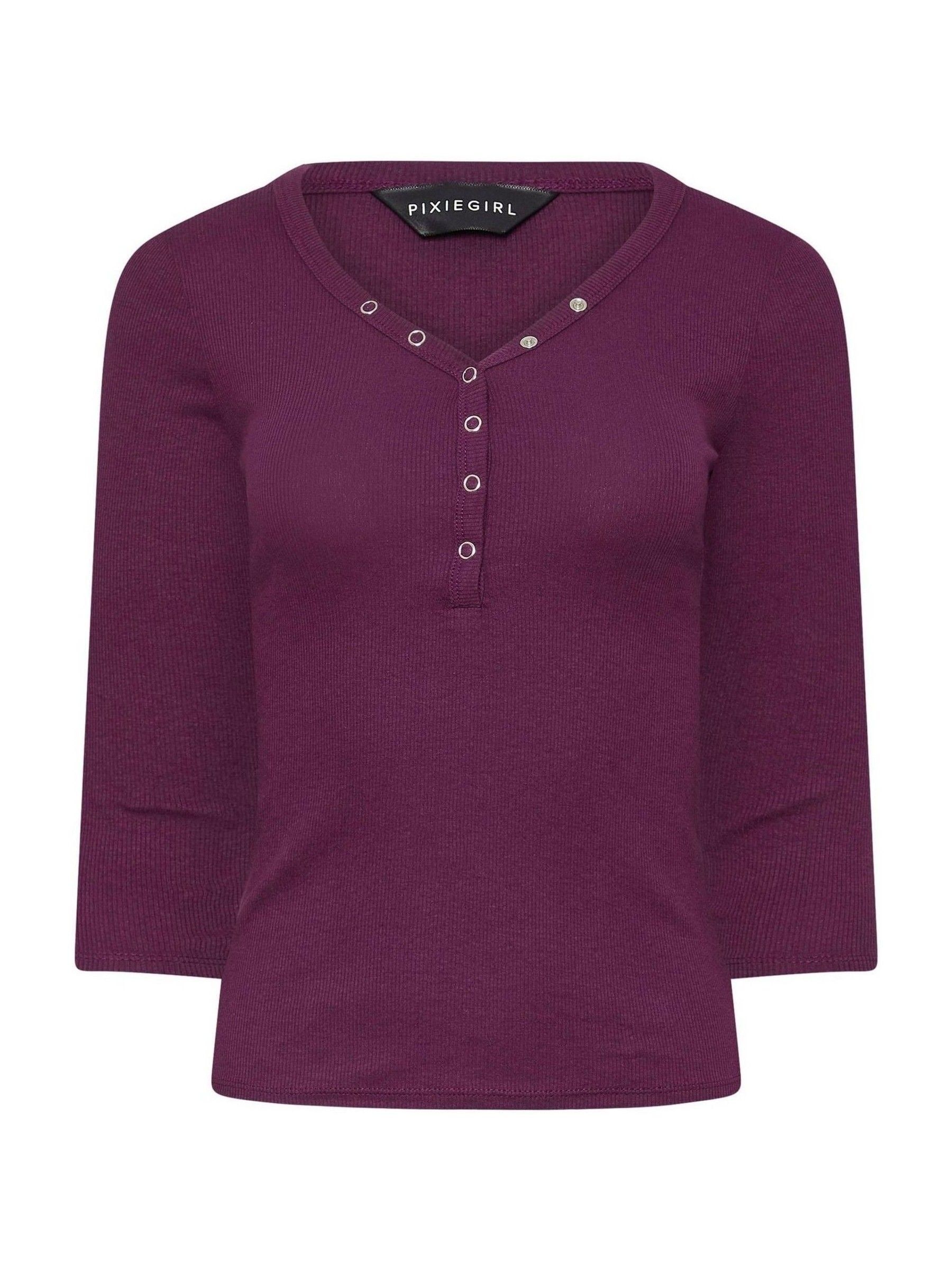 Buy PixieGirl Petite Blue Long Sleeve Henley Tops 2 Pack from Next USA