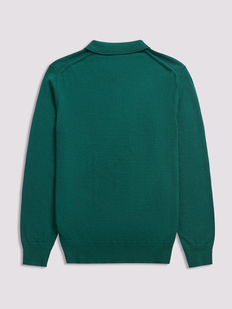 Duchamp Green Duchamp Long Sleeve Knit Polo Shirt - Image 2 of 5