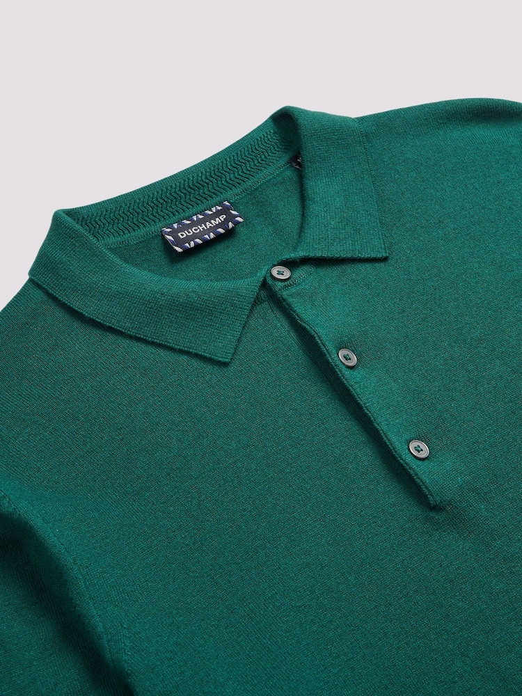 Duchamp Green Duchamp Long Sleeve Knit Polo Shirt - Image 3 of 5