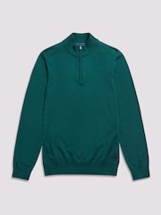 Duchamp Green Duchamp Quarter Zip Funnel Neck Black Jumper - Image 1 of 5