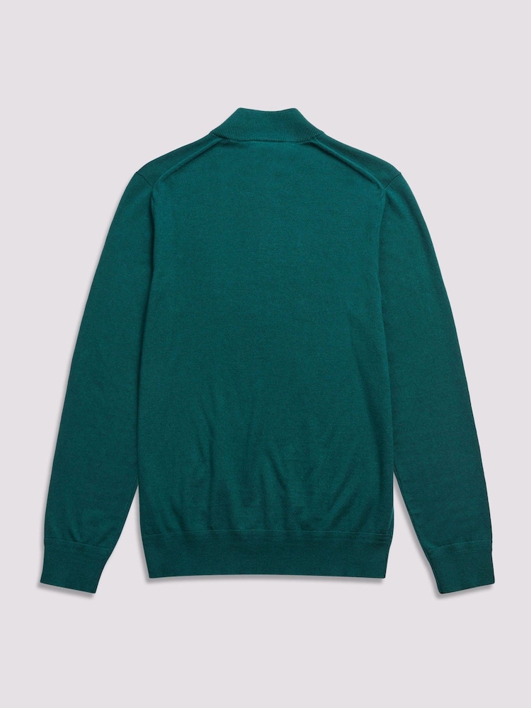 Duchamp Green Duchamp Quarter Zip Funnel Neck Black Jumper - Image 2 of 5