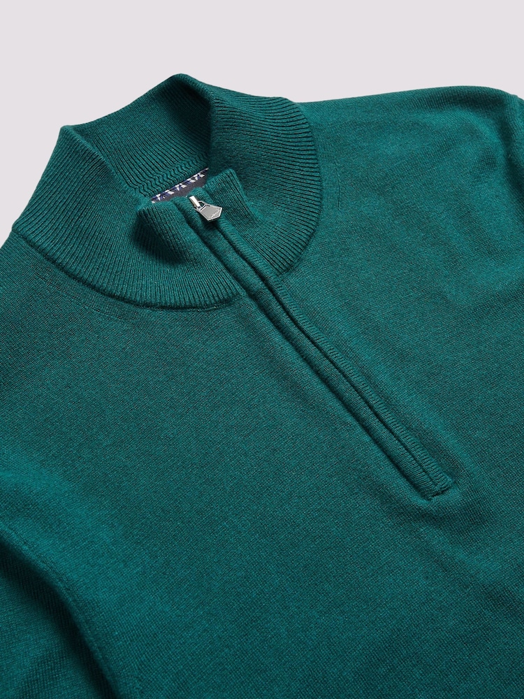 Duchamp Green Duchamp Quarter Zip Funnel Neck Black Jumper - Image 3 of 5