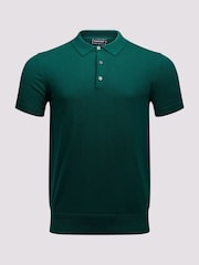 Verde - Duchamp Short Sleeve Knit Black Polo Shirt - Imagen 1 de 3
