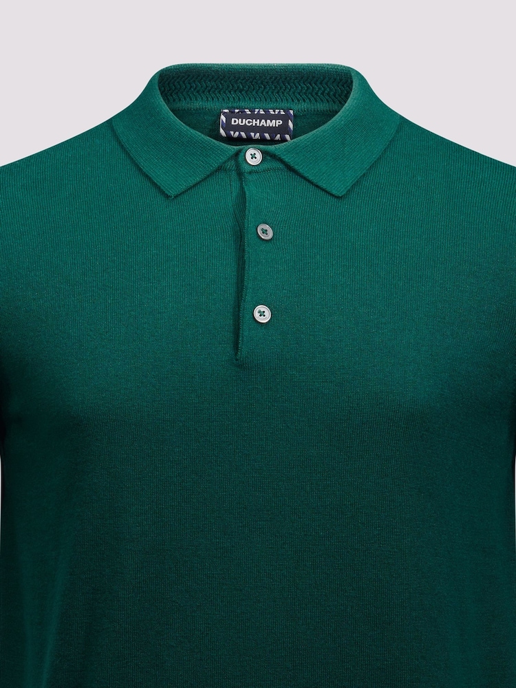 Verde - Duchamp Short Sleeve Knit Black Polo Shirt - Imagen 3 de 3
