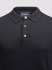 Negro - Duchamp Short Sleeve Knit Black Polo Shirt - Imagen 3 de 3