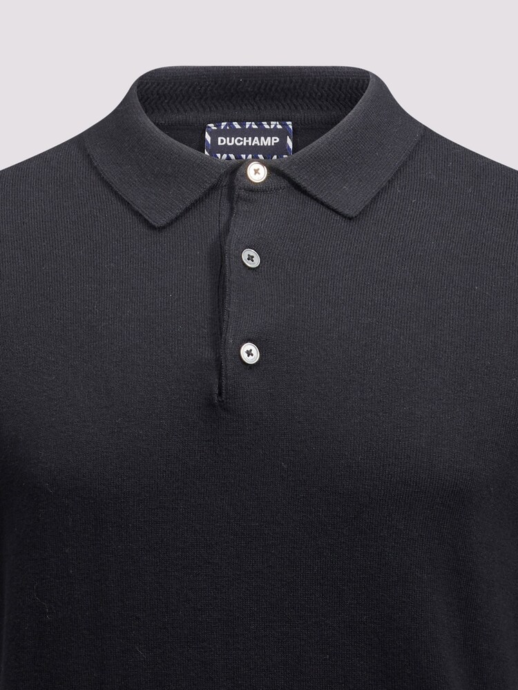 Negro - Duchamp Short Sleeve Knit Black Polo Shirt - Imagen 3 de 3