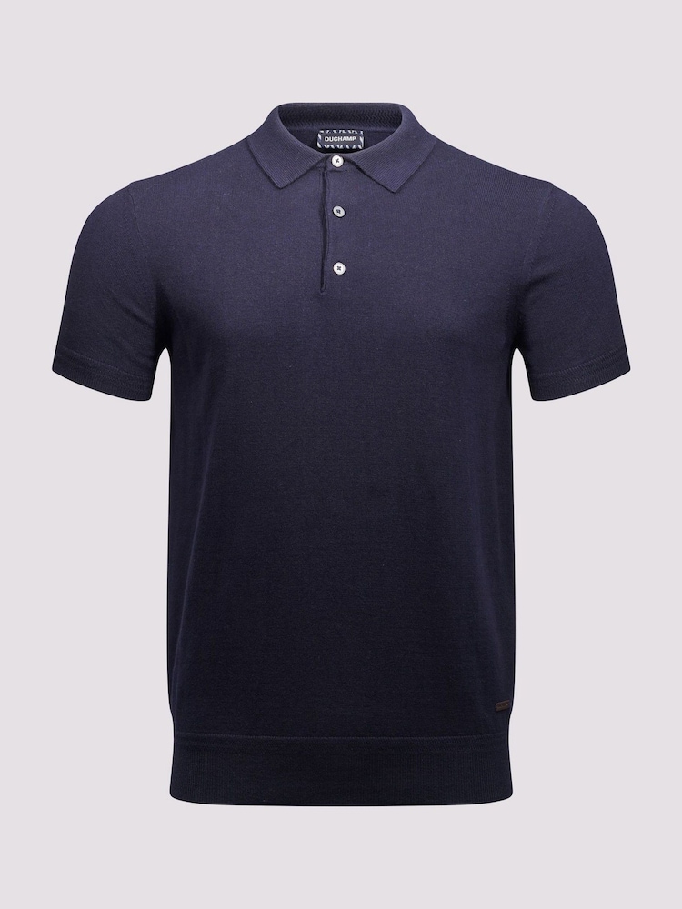 Azul - Duchamp Short Sleeve Knit Black Polo Shirt - Imagen 1 de 3