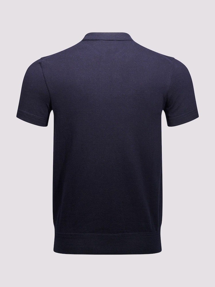 Azul - Duchamp Short Sleeve Knit Black Polo Shirt - Imagen 2 de 3