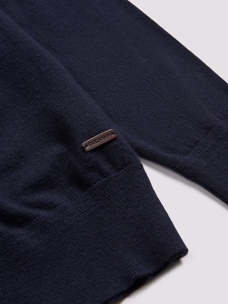 Duchamp Blue Duchamp Long Sleeve Knit Polo Shirt - Image 3 of 5