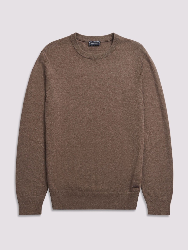 Duchamp Brown Crew Neck Knit Jumpers - Image 1 of 5