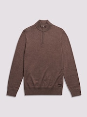 Duchamp Brown Duchamp Quarter Zip Funnel Neck Black Jumper - Image 1 of 5