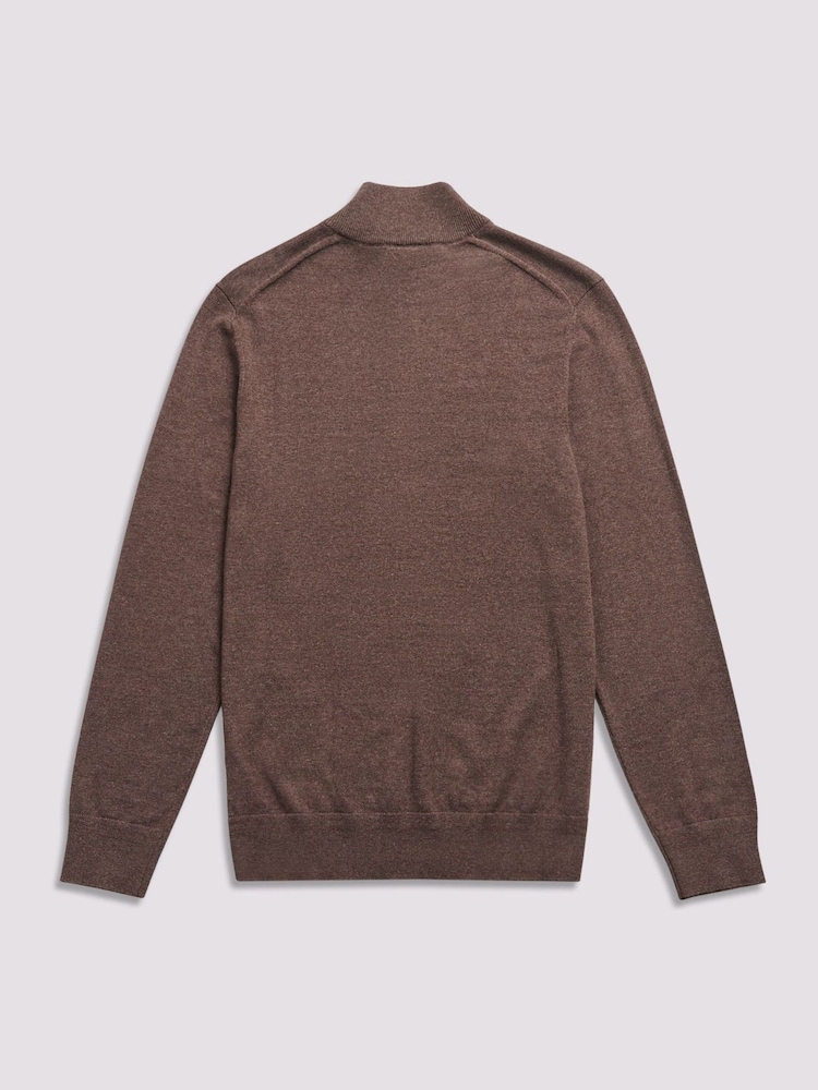 Duchamp Brown Duchamp Quarter Zip Funnel Neck Black Jumper - Image 2 of 5