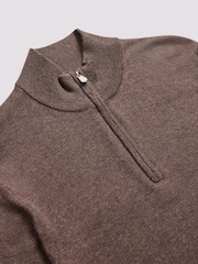 Duchamp Brown Duchamp Quarter Zip Funnel Neck Black Jumper - Image 3 of 5