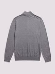 Duchamp Grey Duchamp Quarter Zip Funnel Neck Black Jumper - Image 2 of 5