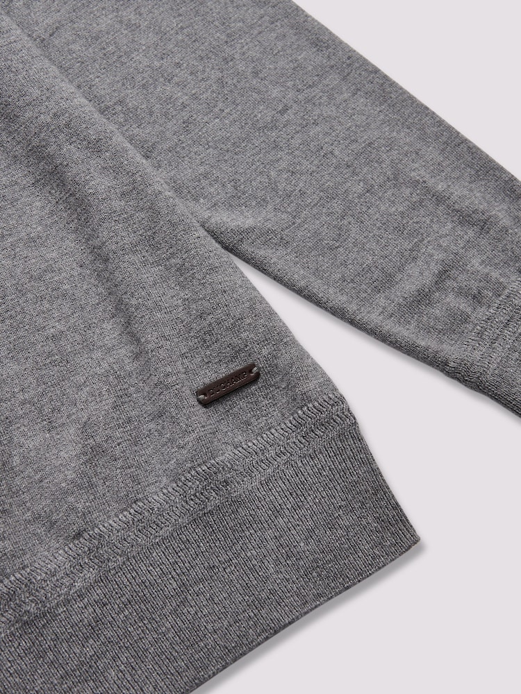 Duchamp Grey Duchamp Quarter Zip Funnel Neck Black Jumper - Image 4 of 5